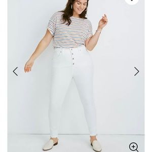 Madewell skinny white denim jeans